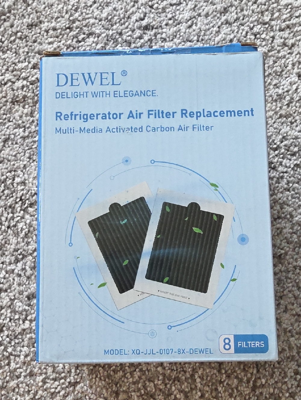 Refrigerator Air Filter Replacement - Black (8 Pack)